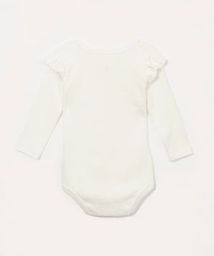 body de algodão infantil com babado off white