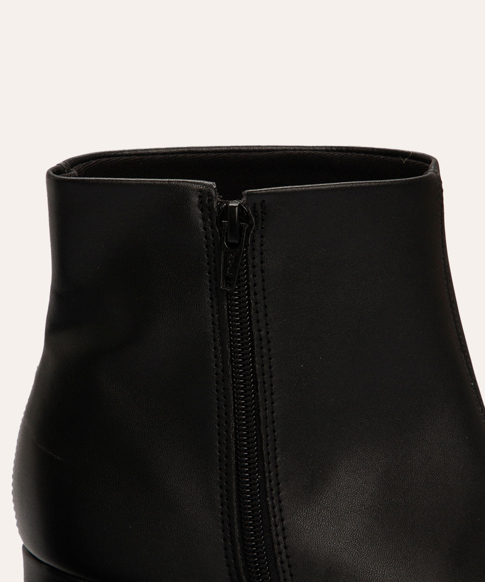 bota bico quadrado salto bloco via uno preto