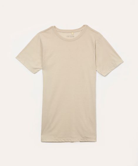 camiseta juvenil manga curta bege