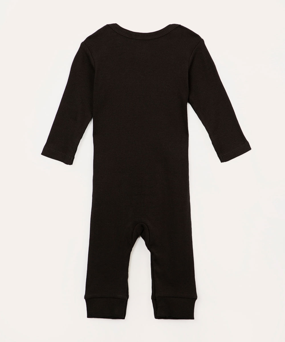 macacão de algodão canelado special day cinza