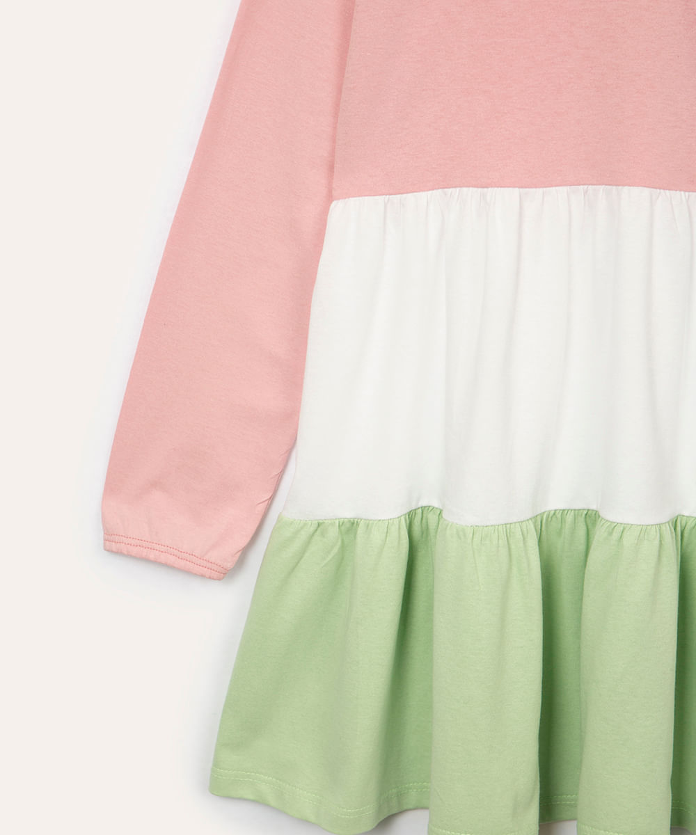 vestido de algodão infantil três marias colorido