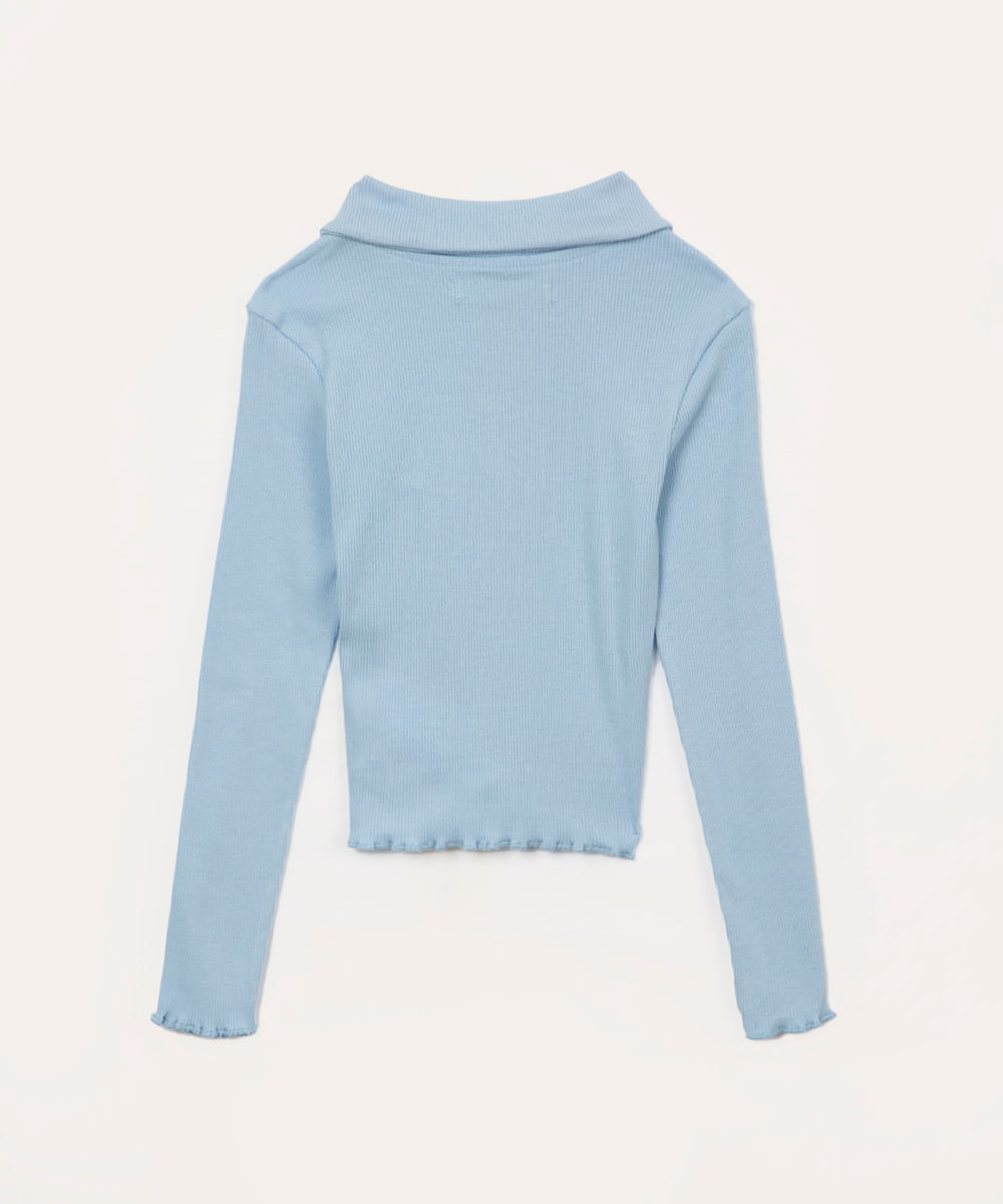 blusa de algodão infantil com zíper azul claro