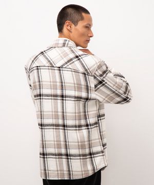 camisa flanelada xadrez off white