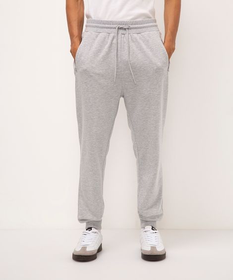 calça de moletom jogger - cinza mescla claro