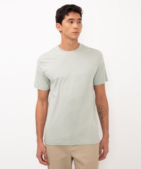 camiseta masculina de algodão básica manga curta verde