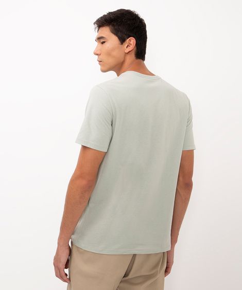 camiseta masculina de algodão básica manga curta verde