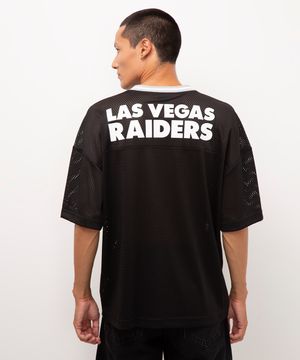 camiseta oversized nfl raiders mesh preto