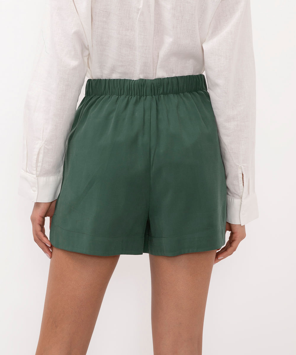 short de alfaiataria cintura alta - verde