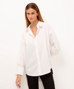camisa oversized de algodão off white