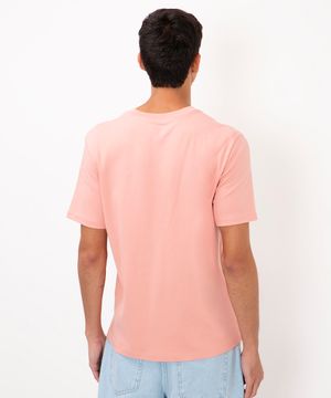 camiseta básica de algodão peruano manga curta - ROSA
