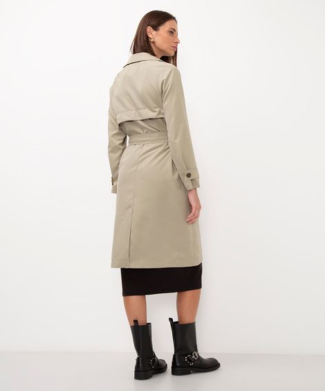 casaco trench coat com bolso verde