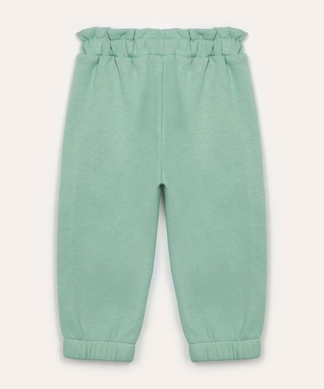calça clochard de moletom infantil verde