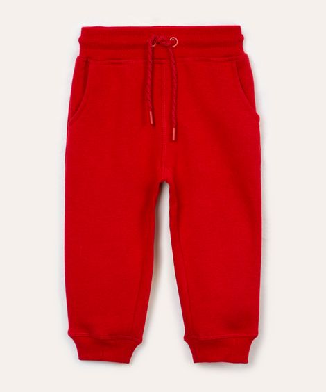 calça de moletom infantil com cordão vermelha