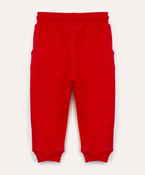calça de moletom infantil com cordão vermelha