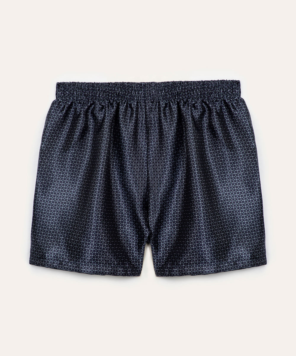 cueca samba canção acetinada geométrica azul marinho