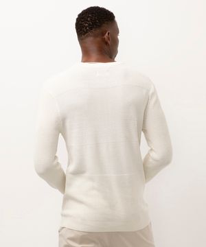 suéter de tricot texturizado - off white