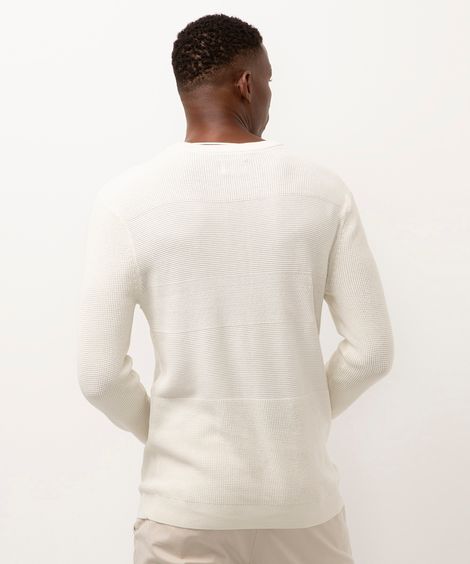 suéter de tricot texturizado - off white