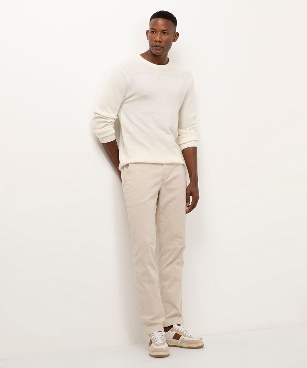 suéter de tricot texturizado - off white