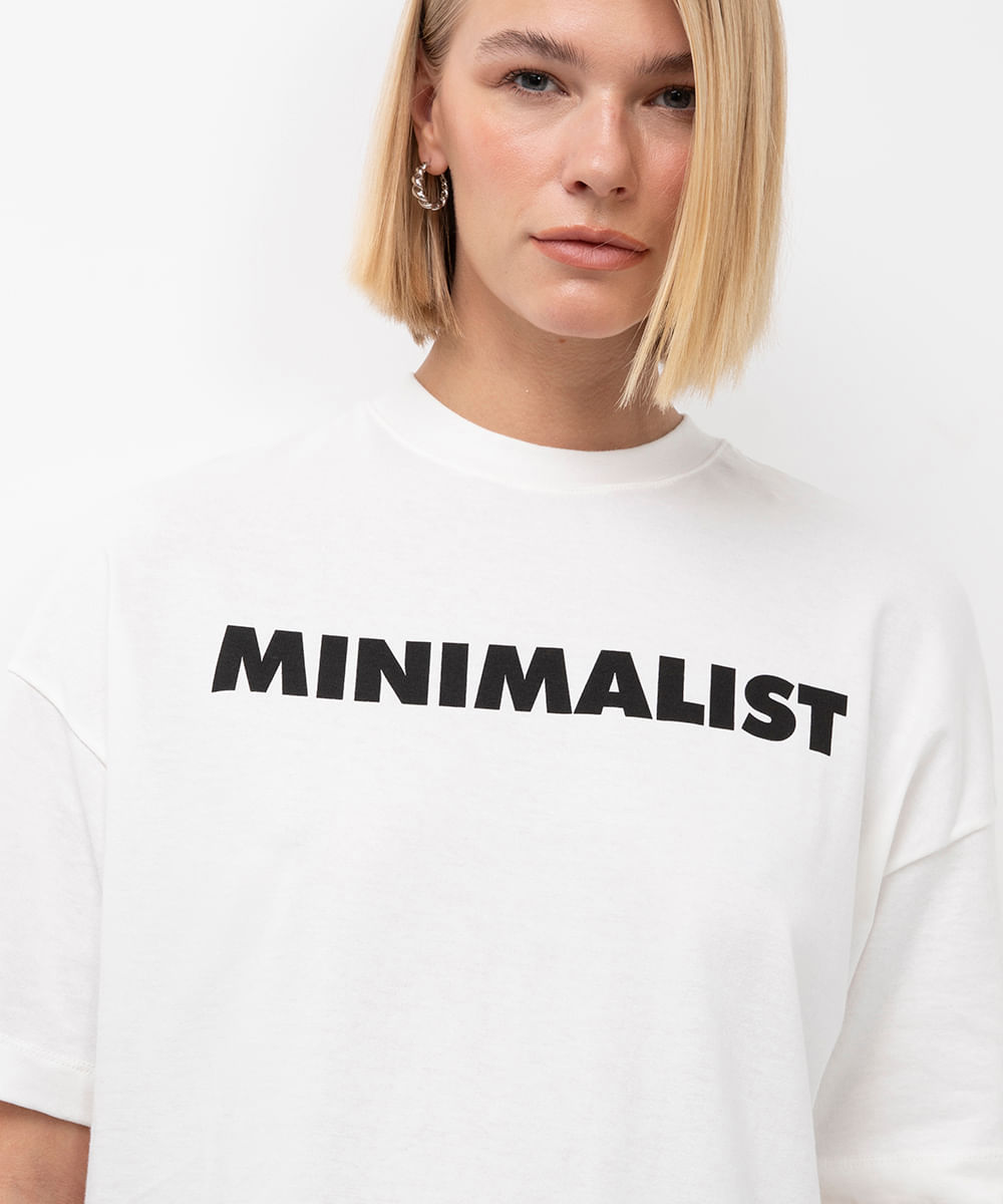camiseta oversized de algodão minimalist bff agatha off white