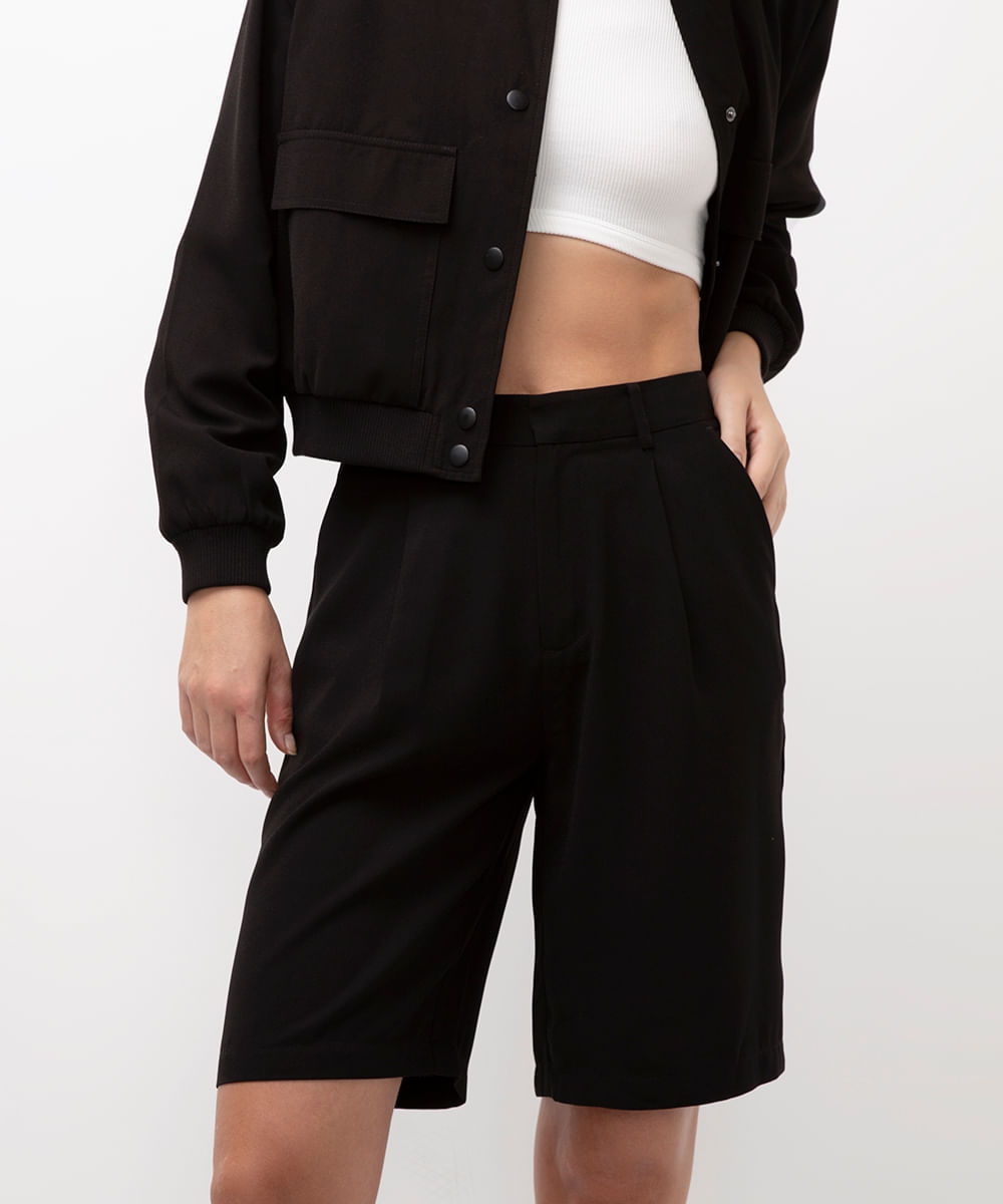 bermuda oversized alfaiataria bff agatha preto