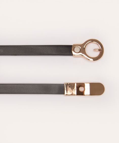 cinto skinny fivela redonda bff agatha e camila preto