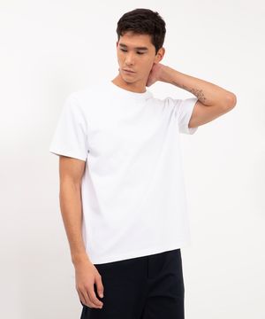 camiseta de algodão peruano branco