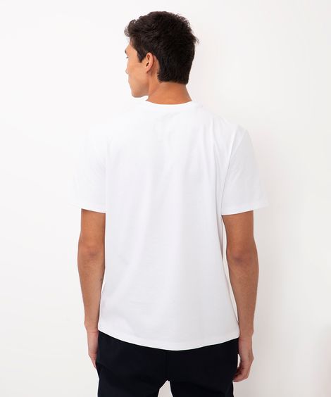 camiseta básica de algodão peruano branca