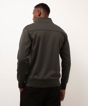jaqueta de moletom slim comfort verde militar