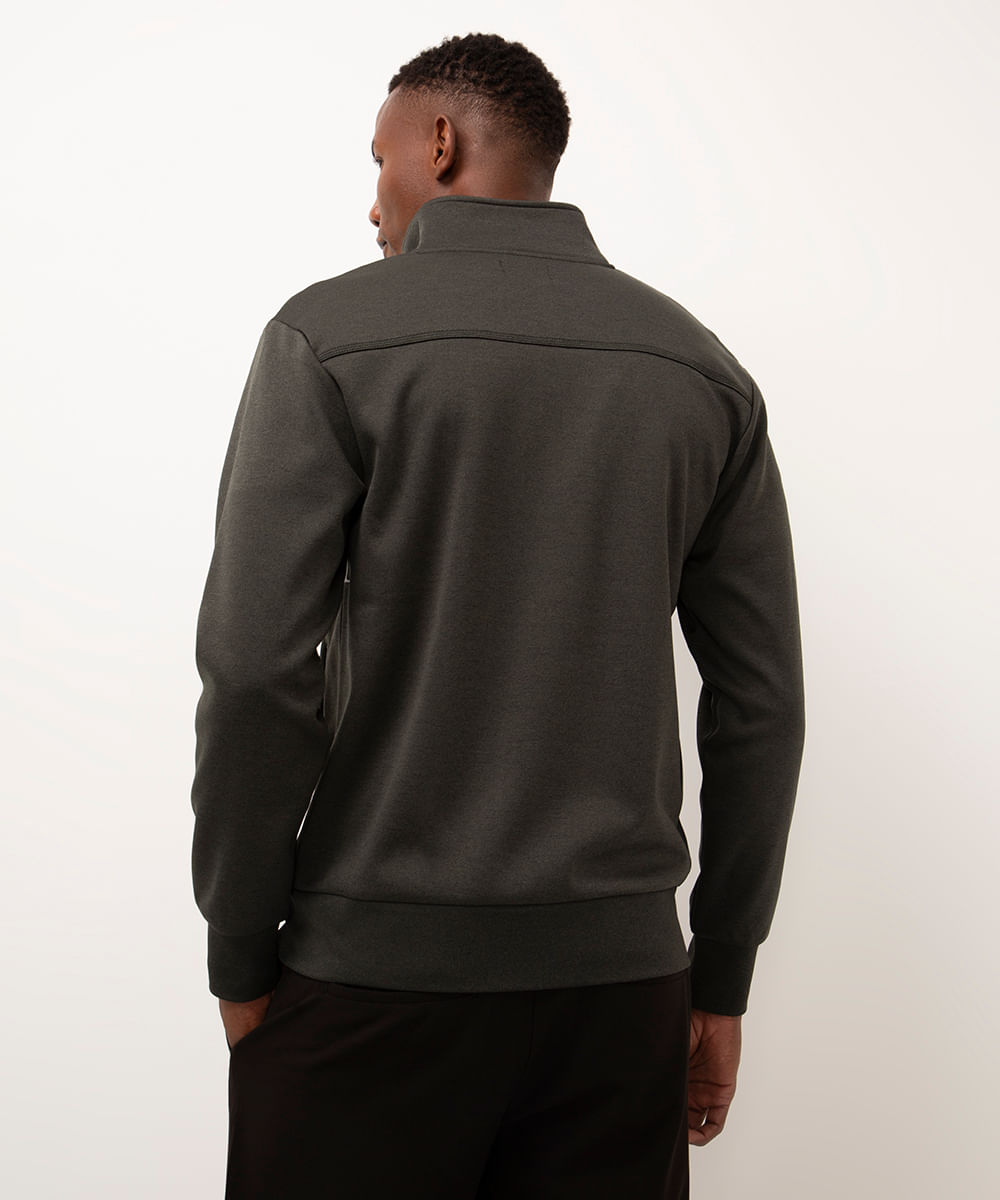 jaqueta de moletom slim comfort verde militar