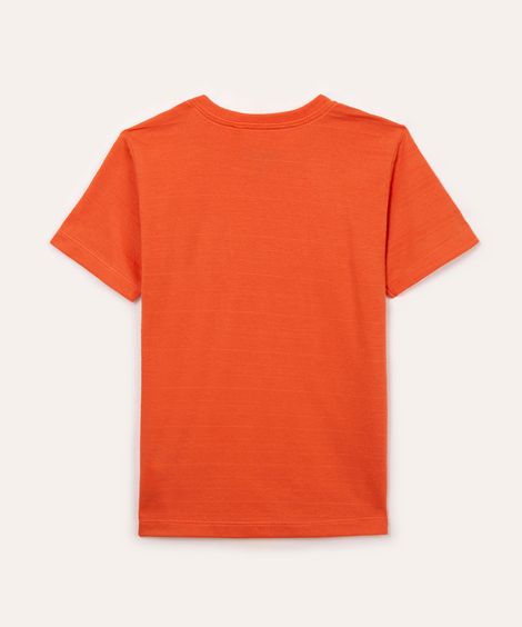 camiseta de algodão infantil com bolso laranja