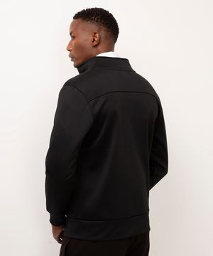 jaqueta de moletom slim comfort preto