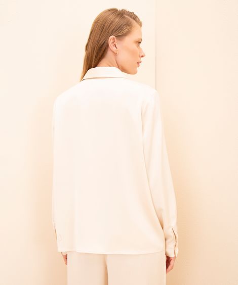 camisa acetinada mindset off white