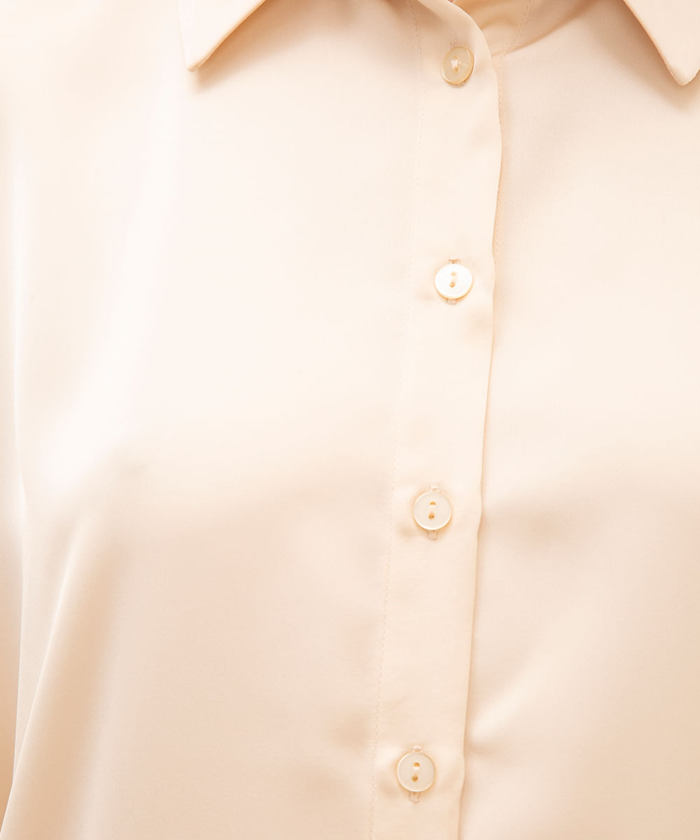 camisa acetinada mindset off white