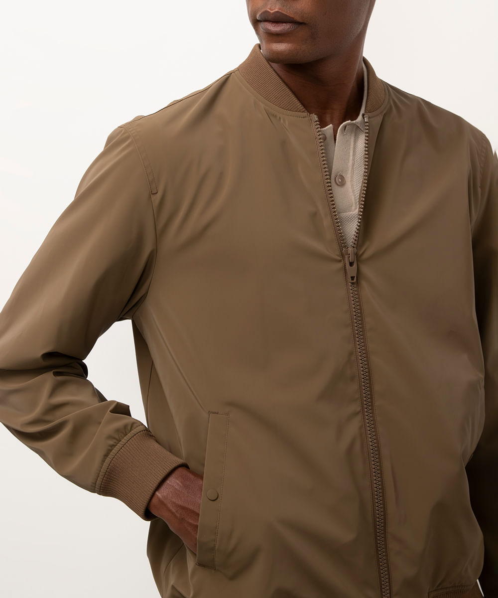 jaqueta de nylon leve - CAMELO