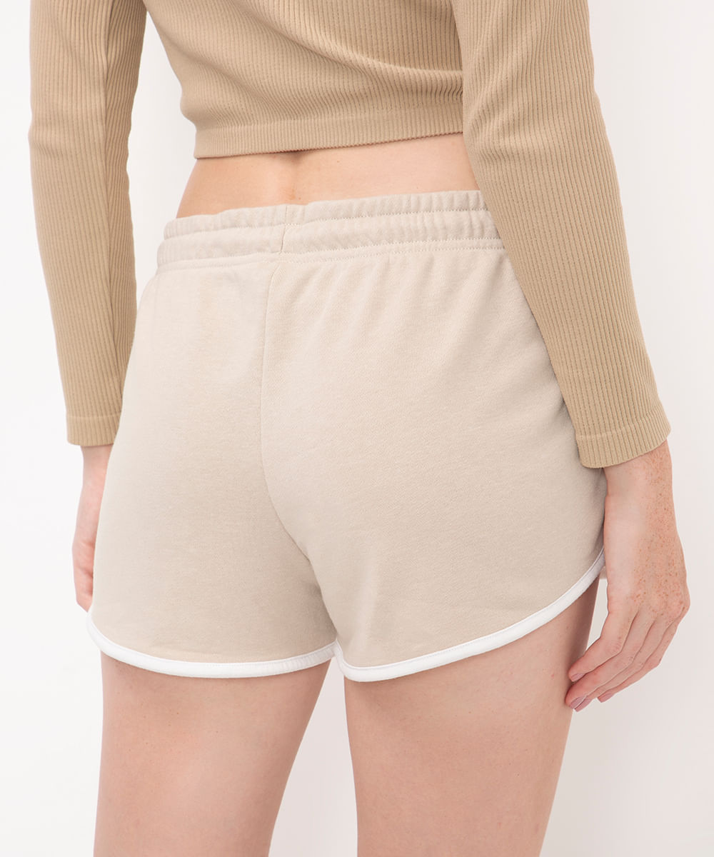 short básico com elástico bege