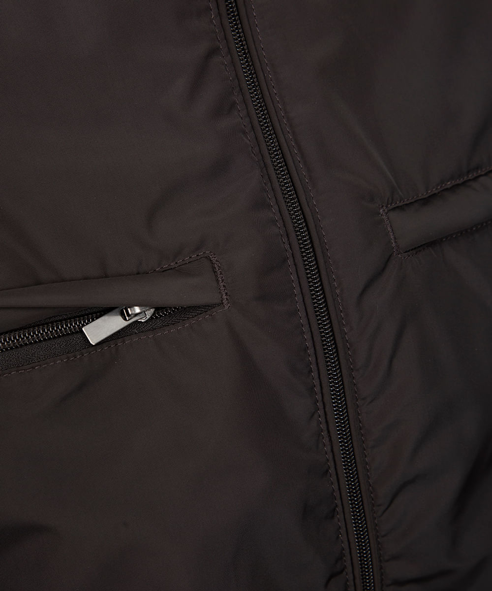 jaqueta puffer gola alta preta