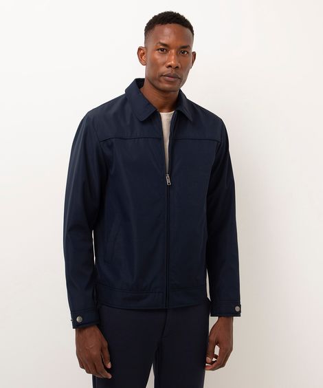 jaqueta de nylon leve - azul marinho