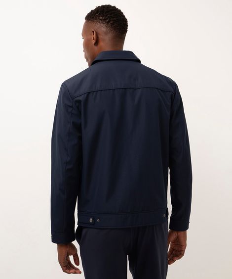 jaqueta de nylon leve - azul marinho
