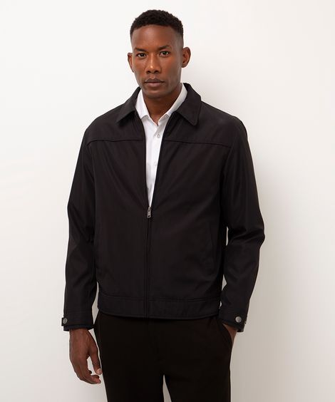 jaqueta de nylon leve - preto
