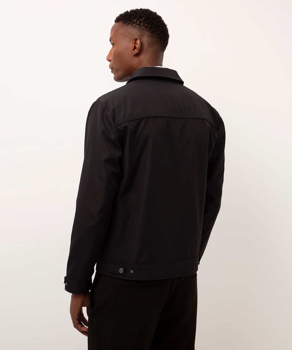 jaqueta de nylon leve - preto
