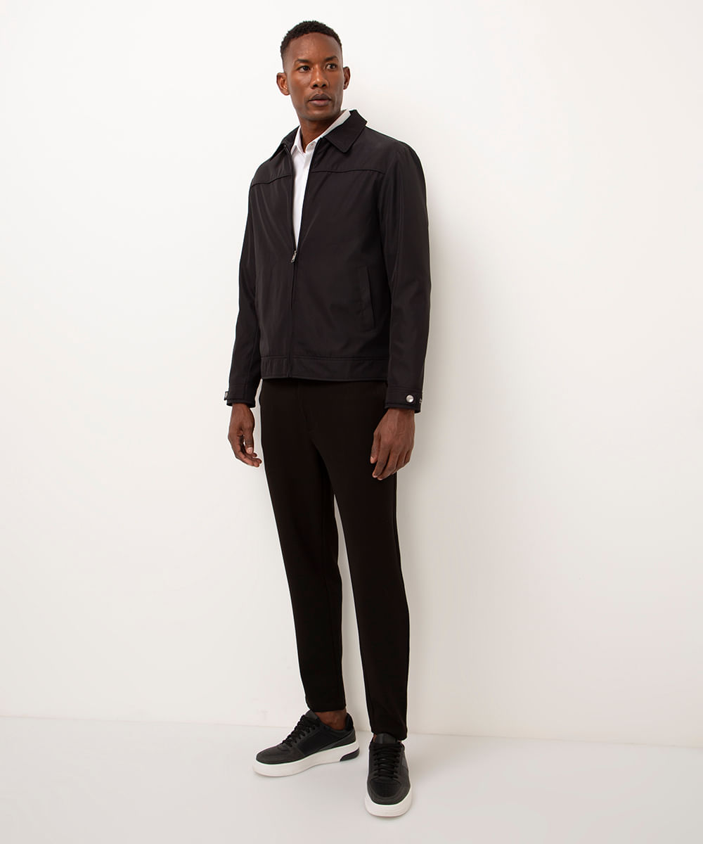 jaqueta de nylon leve - preto