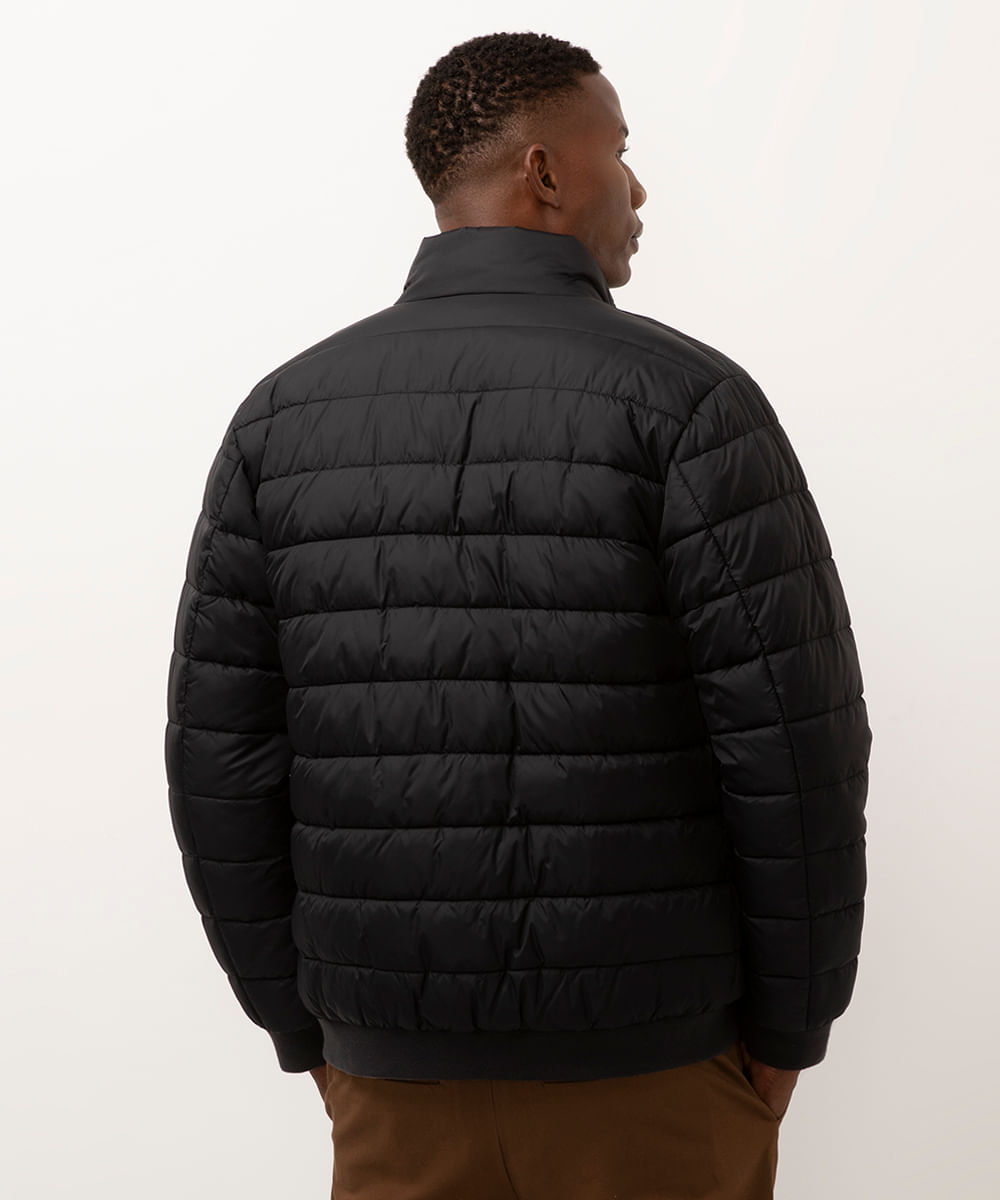 jaqueta puffer dupla face preto