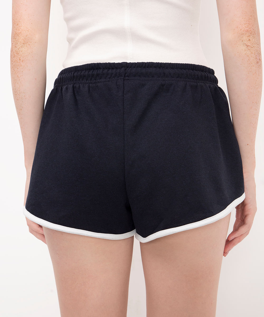 short básico com elástico azul marinho