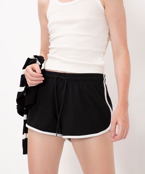 short básico com elástico preto