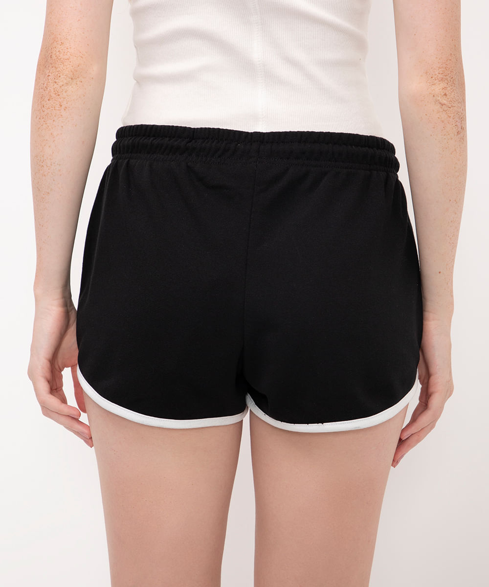 short básico com elástico preto