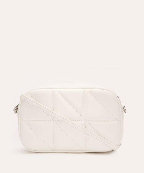 bolsa cross matelassê com corrente branca