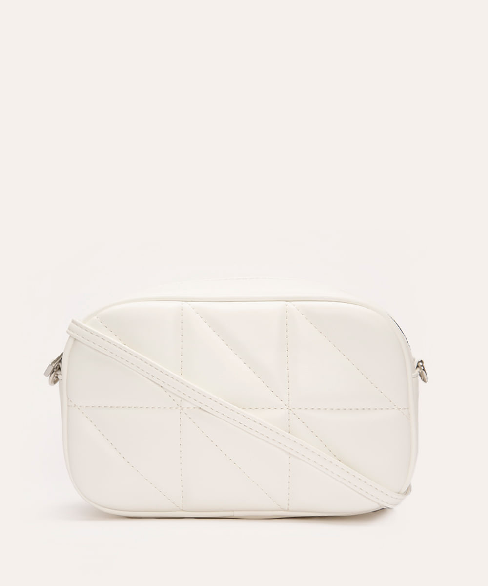 bolsa cross matelassê com corrente branca