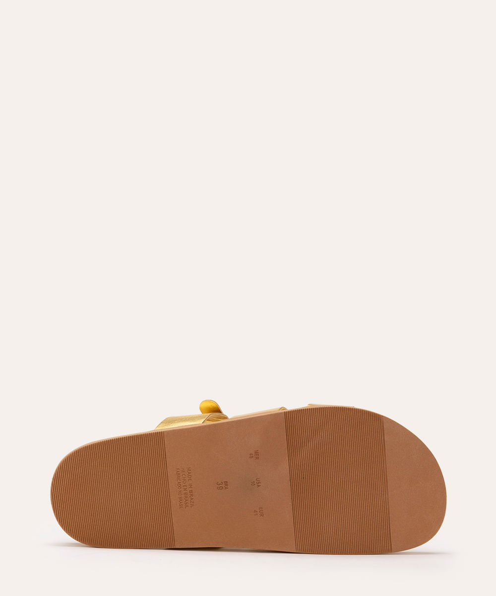 rasteirinha flatform com fivela oneself dourada