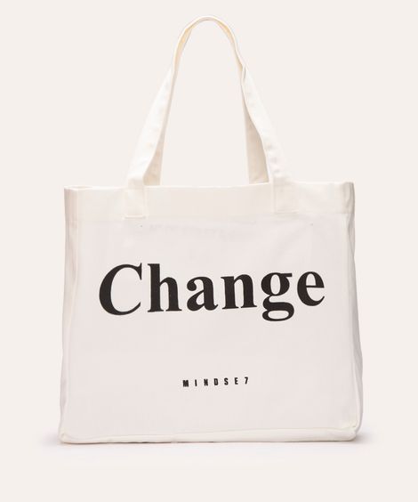 bolsa tote eco bag change mindset bege