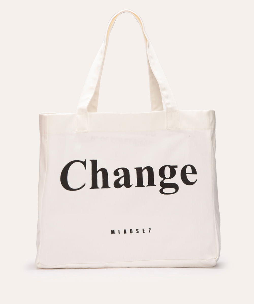 bolsa tote eco bag change mindset bege